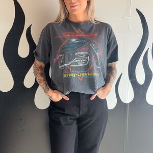 Vintage 1991 Sportster Harley-Davidson Tee with Neon Motorcycle Graphic